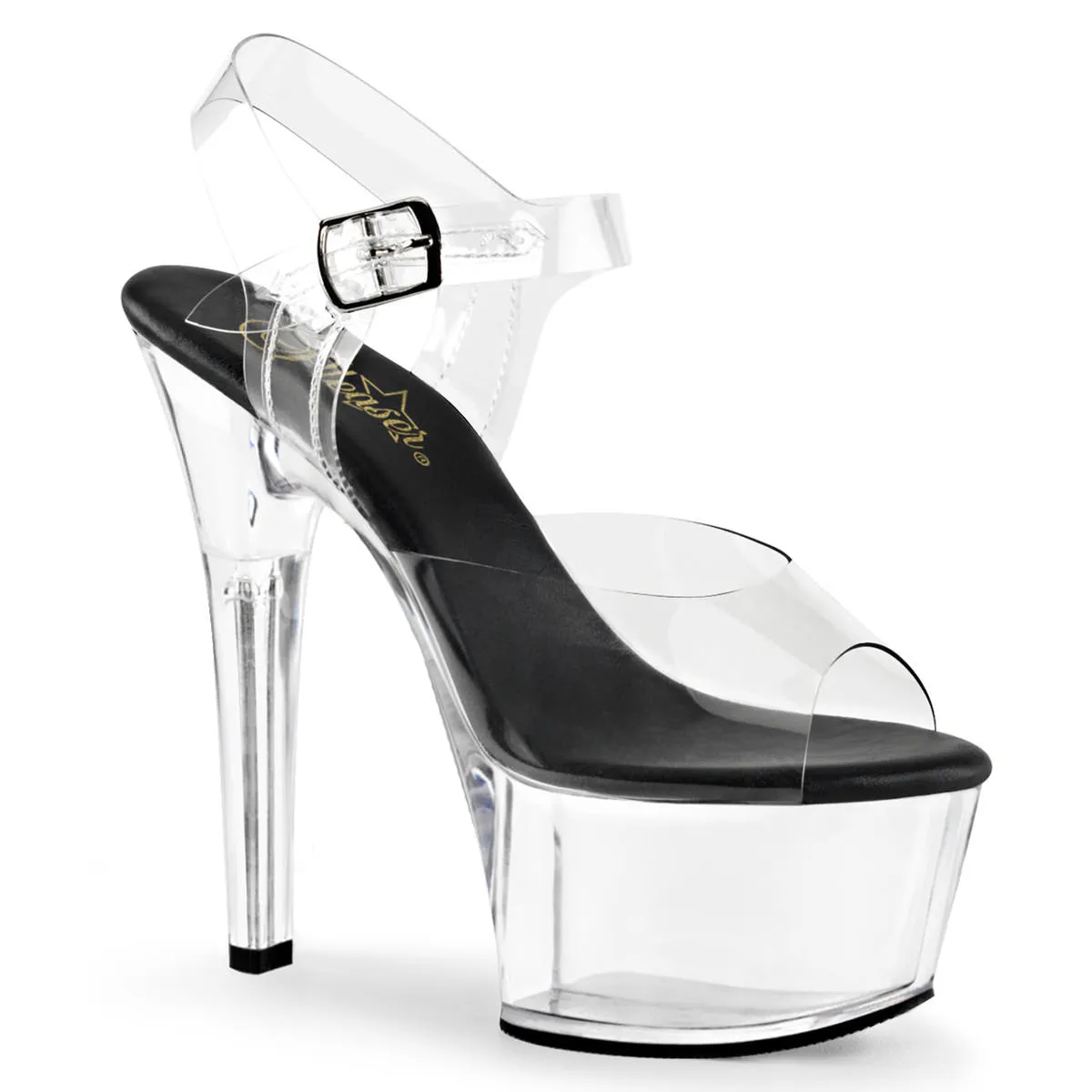 6 Inch Heel ASPIRE-608 Clear-Black