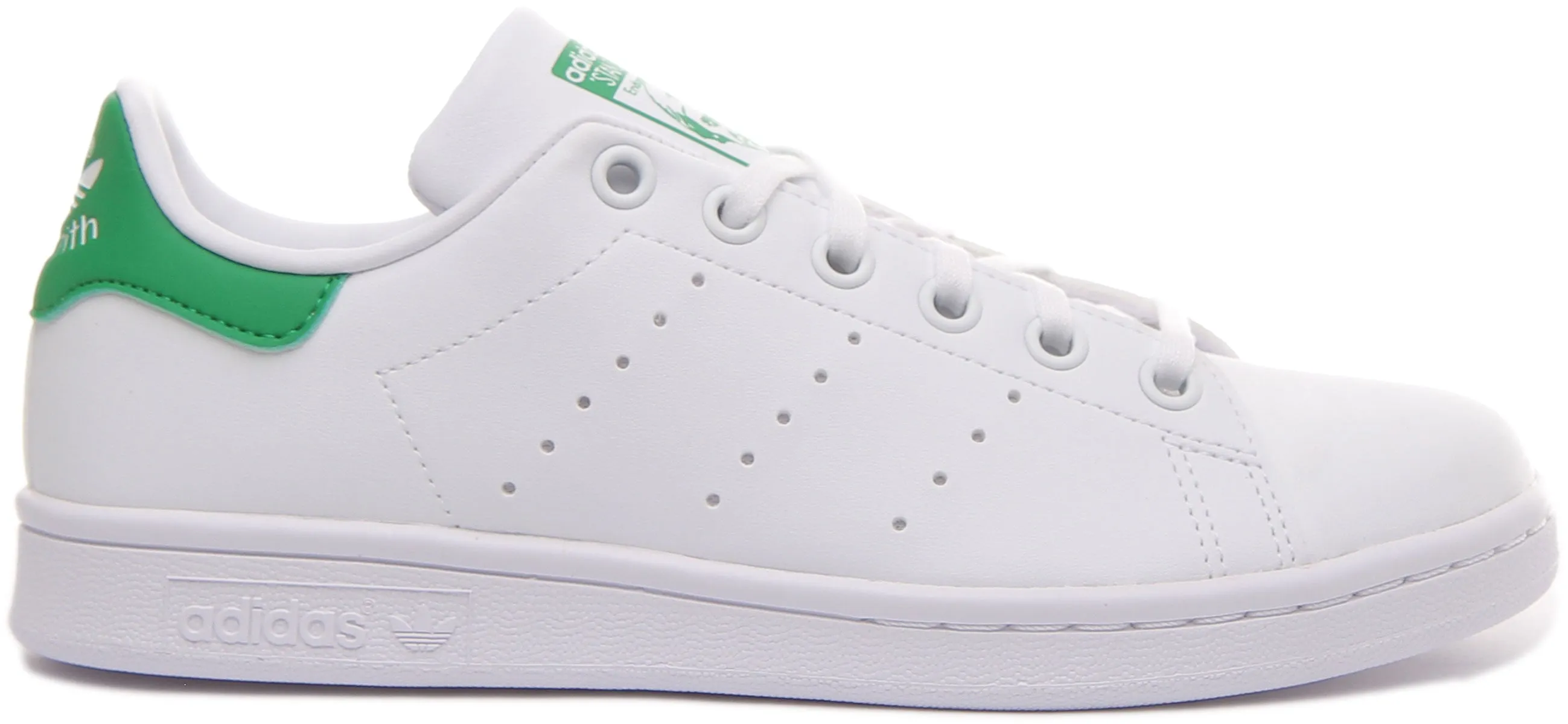 Adidas Stan Smith J In White Green For Junior