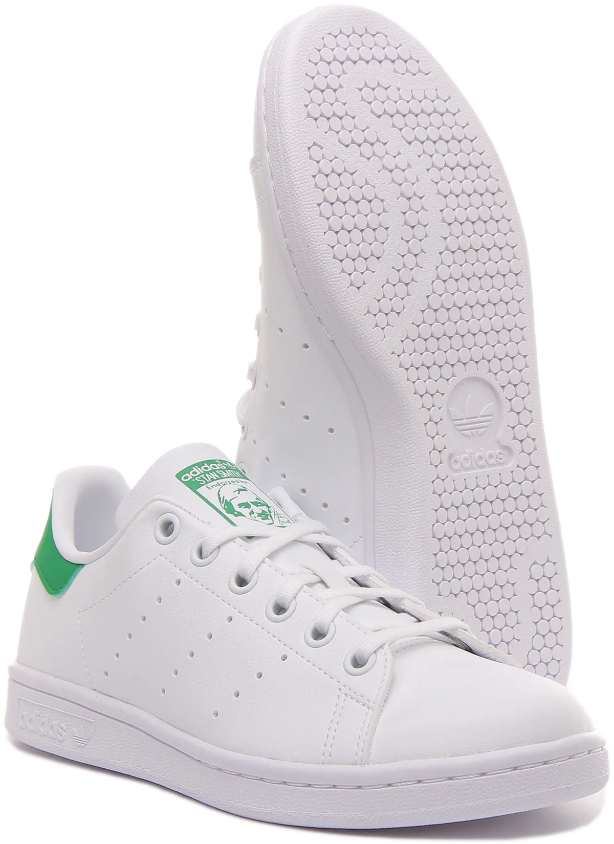 Adidas Stan Smith J In White Green For Junior