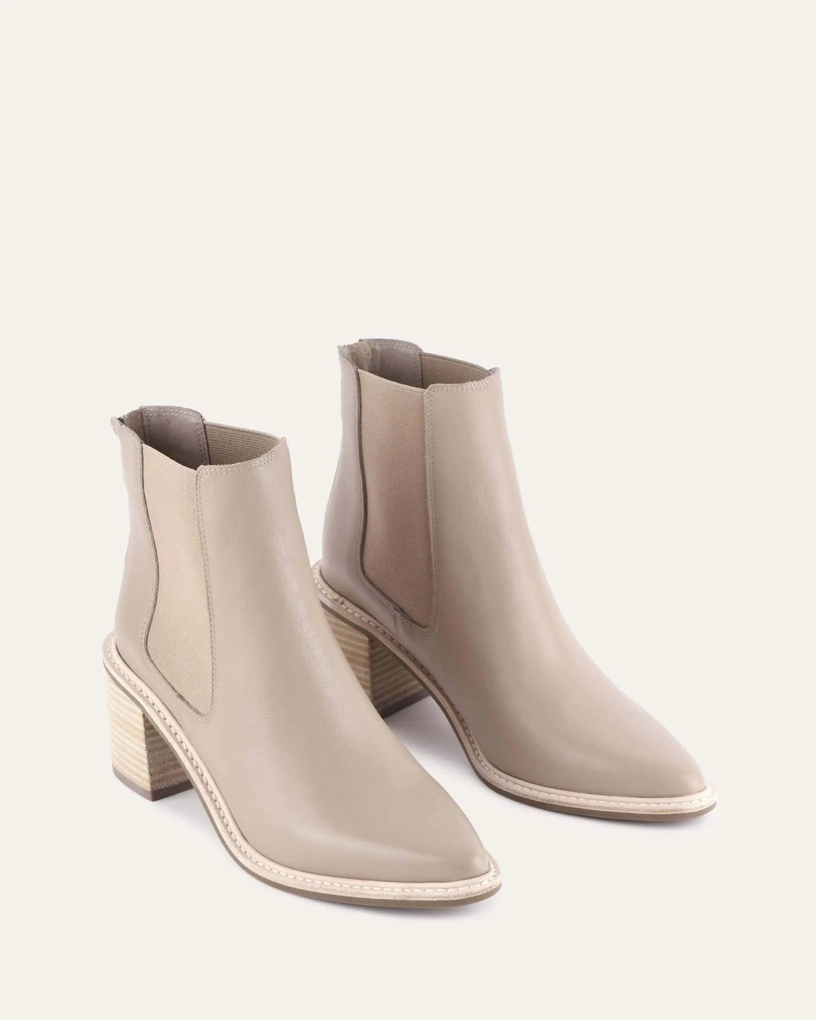 ALLURE MID ANKLE BOOTS TAUPE LEATHER