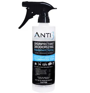 Anti3 Protect Disinfectant Spray, Odor Eliminator & Cleaner, Gym Sanitizing Spray for Equipment, Wrestling Mat, Shoes, Yoga Mats, Multi Surface & Air (1 - 16 Oz. Bottle) 16 Fl Oz (Pack of 1)