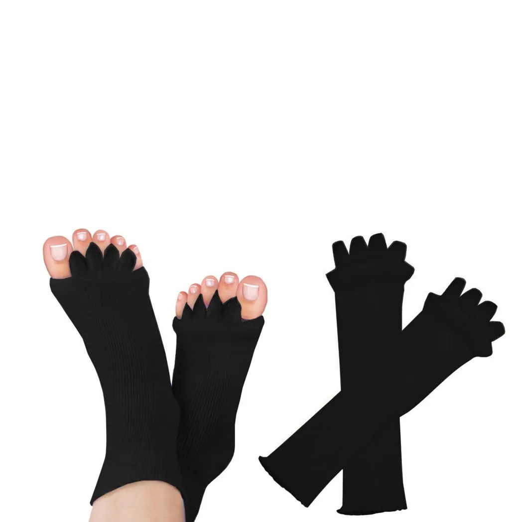 Aquarius Pair of Foot Alignment Socks for Bunion, Aches and Pain, Black