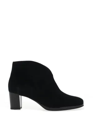 Ara Leather V Shaped Front Suede Boots, Black