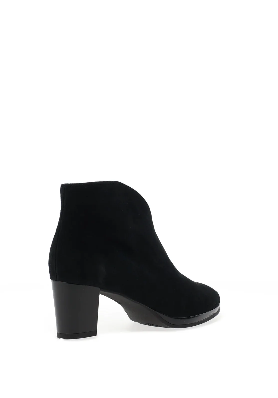 Ara Leather V Shaped Front Suede Boots, Black