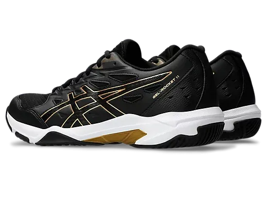 Asics Gel-Rocket 11 Unisex Court Shoe Black/Pure Gold