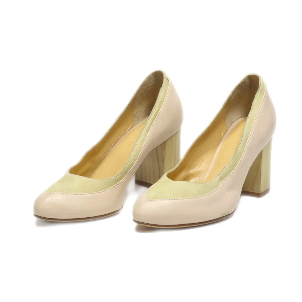 Atelier Content High-Heel Shoes Leather Beige Colour For Women