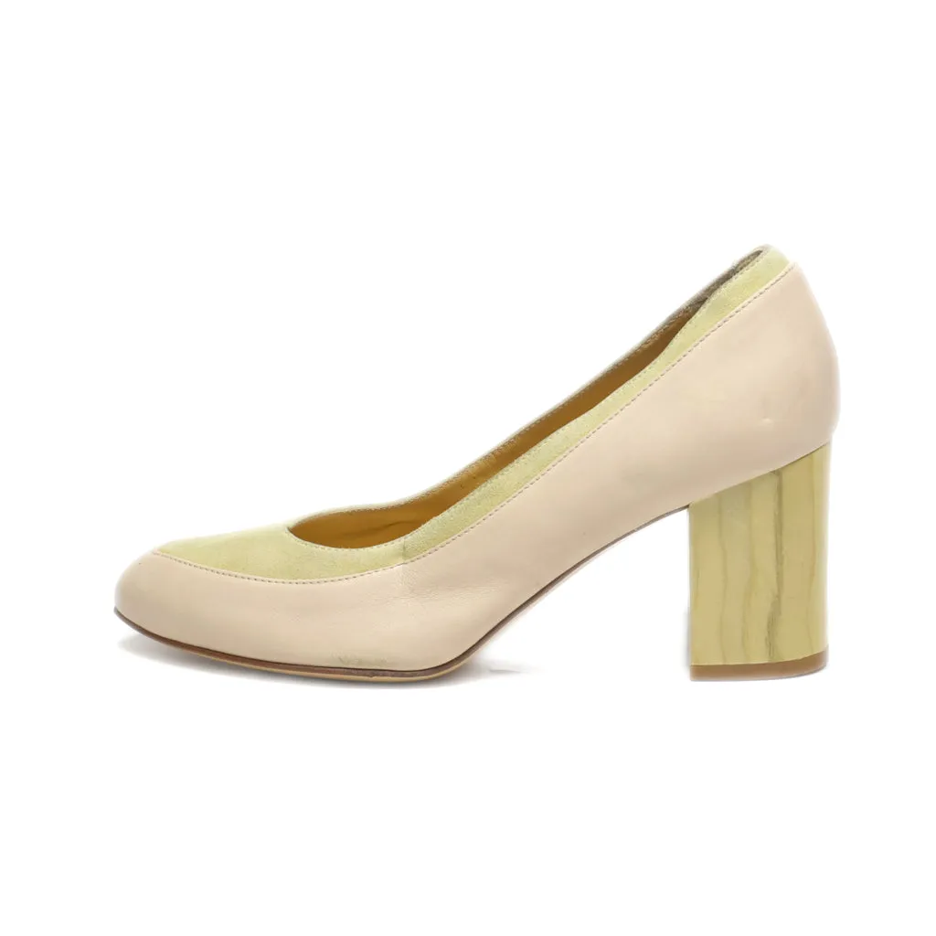 Atelier Content High-Heel Shoes Leather Beige Colour For Women