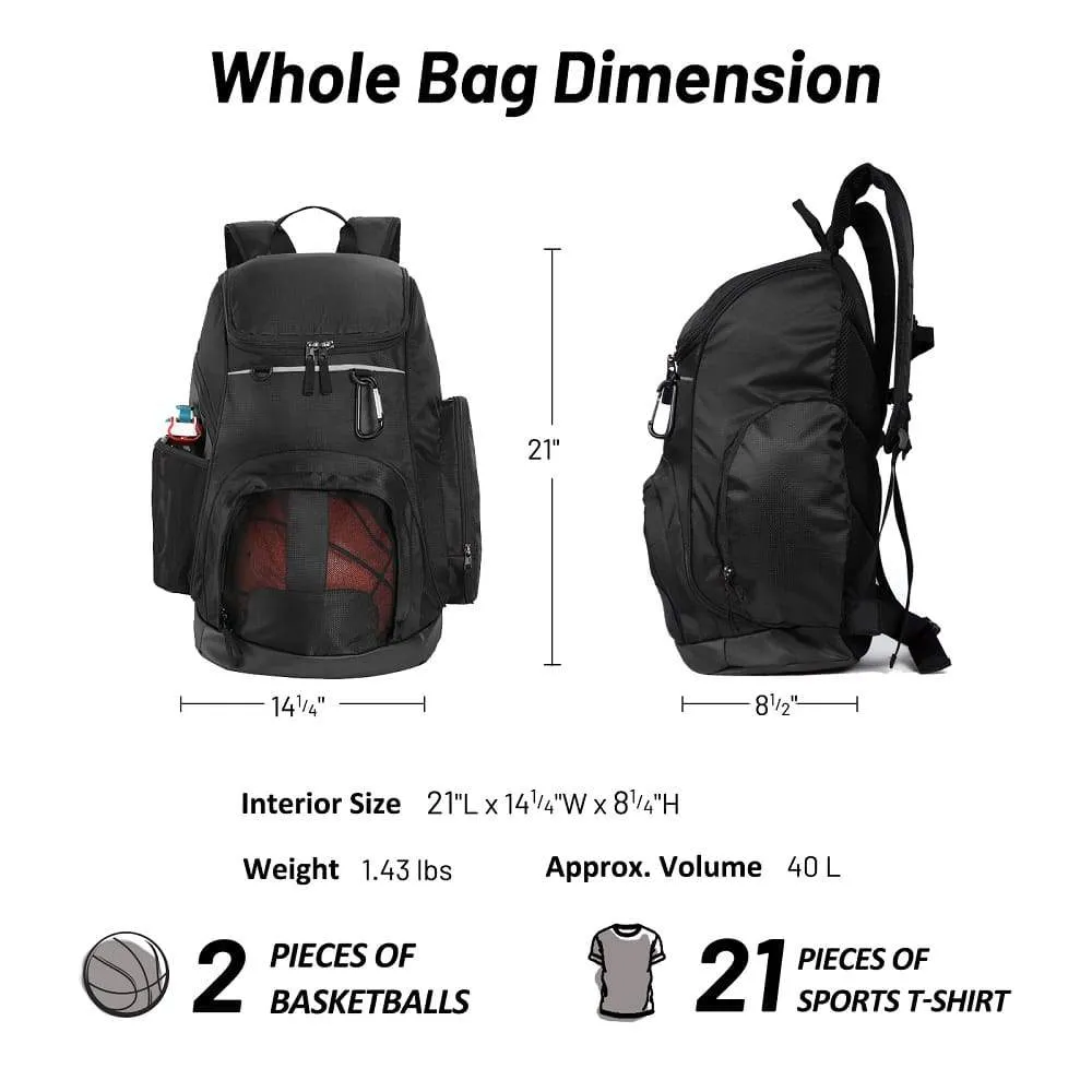 Basketball Backpack Large Sports Bag with Laptop Compartment