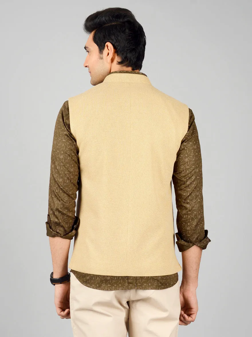 Beige Bandhgala Jacket | JB Studio