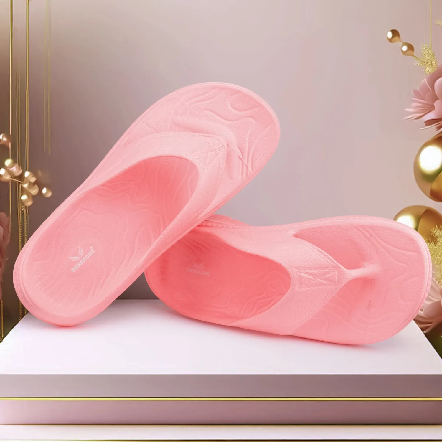 Bersache Extra Soft Classic Casual with  Regular wear with Ultra Soft & Flexibility Technology Flip Flop for Women's & Girl's (6187-Pink)