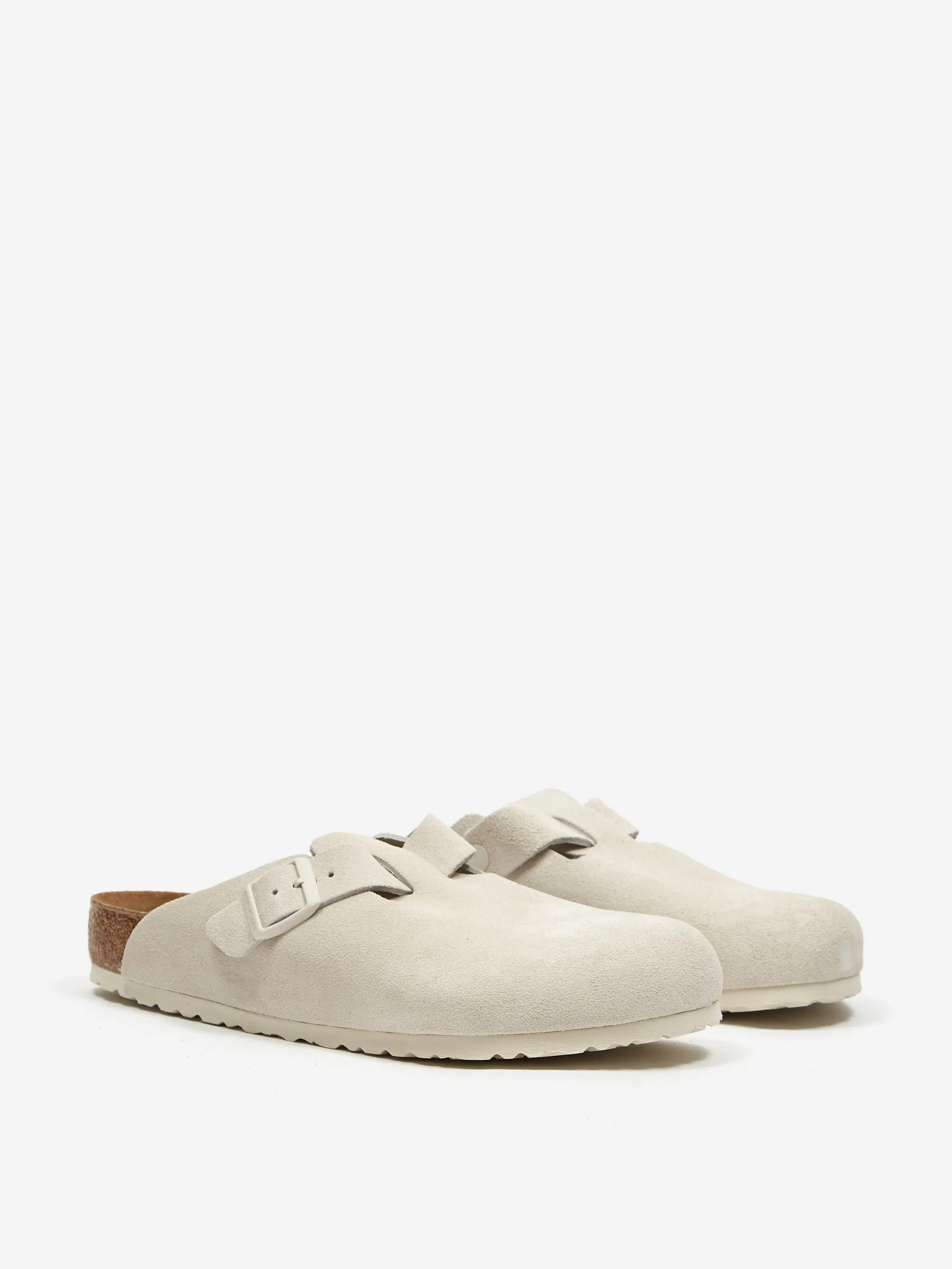 Birkenstock Boston Suede - Antique White