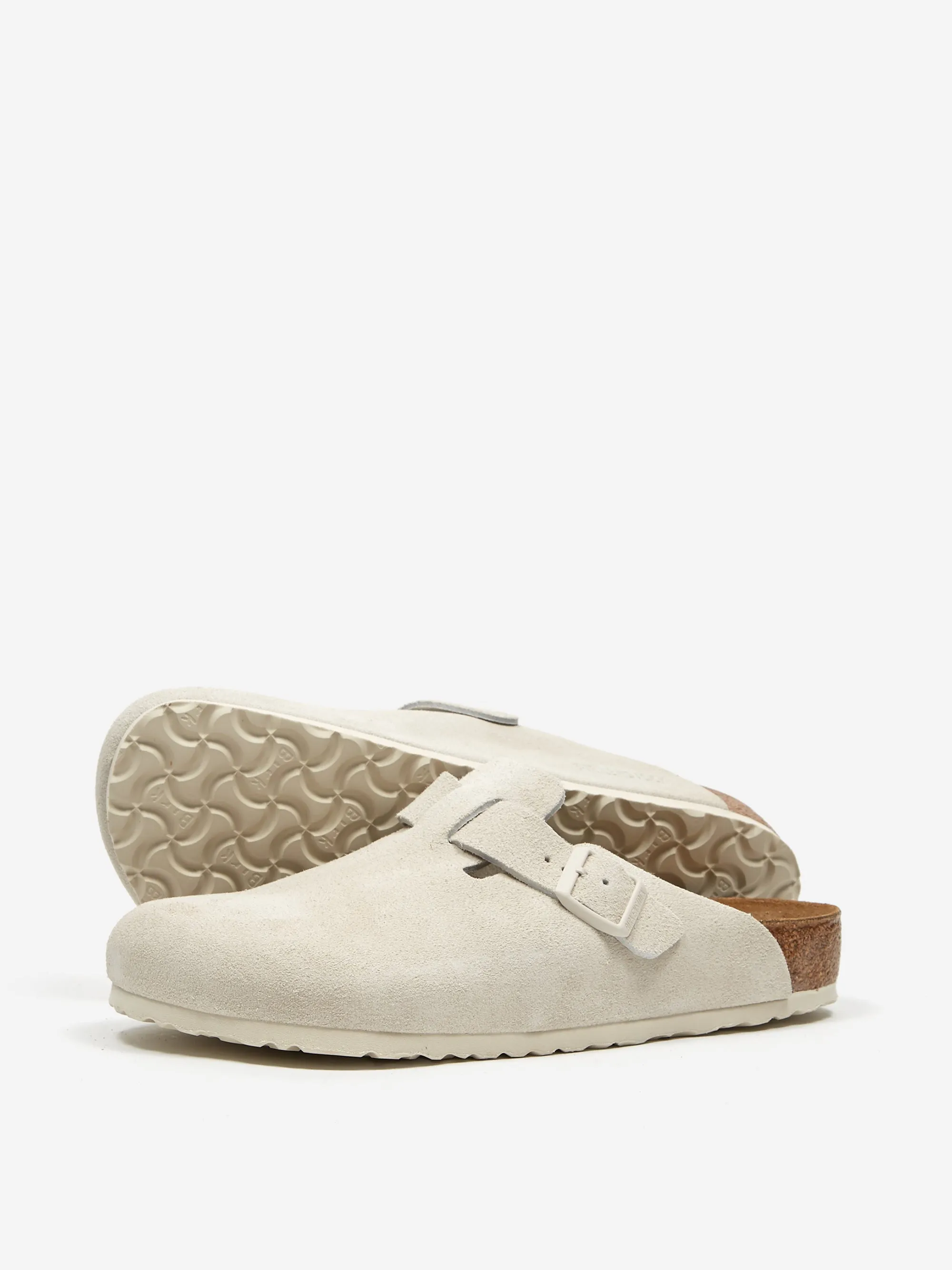 Birkenstock Boston Suede - Antique White