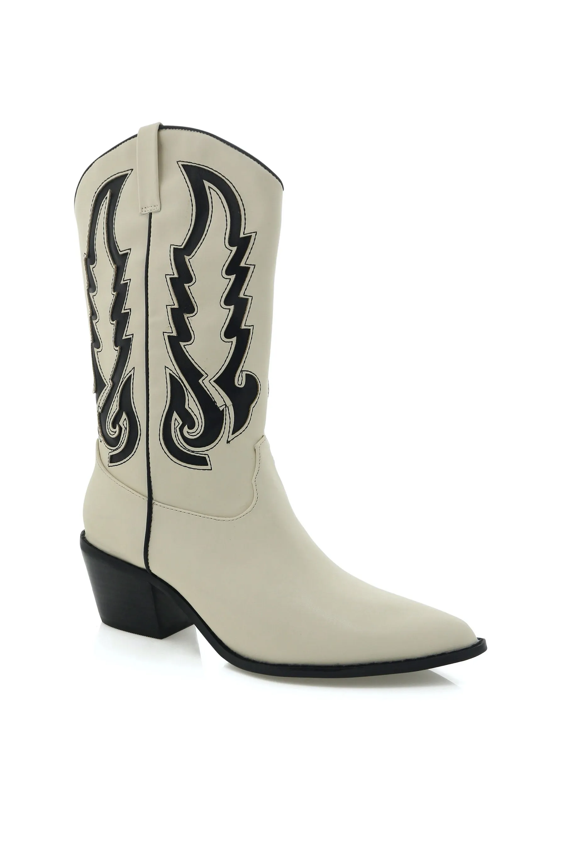 Bone   Black Norva Boots