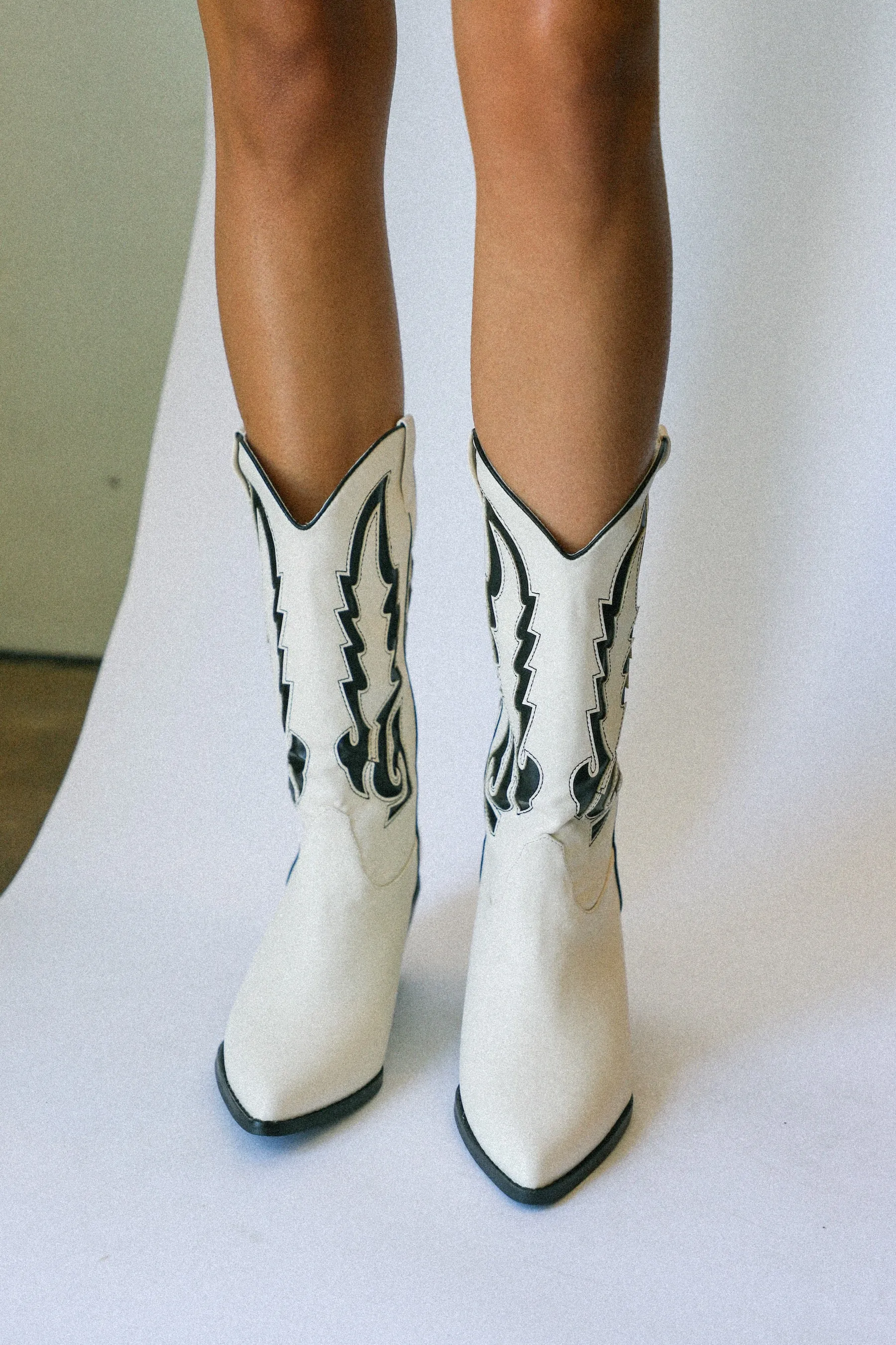 Bone   Black Norva Boots