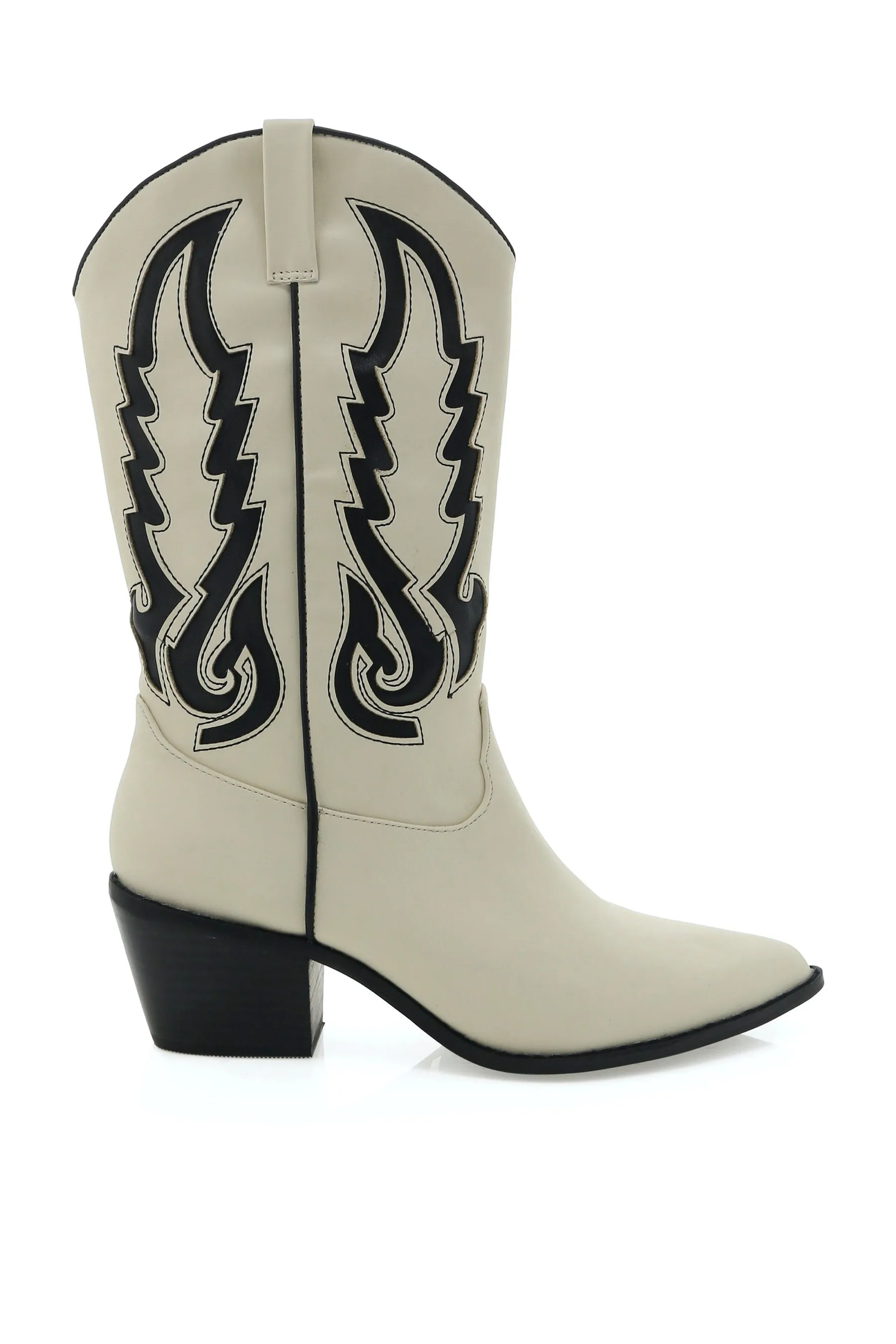 Bone   Black Norva Boots