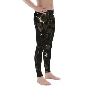 Brown Cow Print Meggings, Animal Print Men's Fashion Sexy Leggings -Made in USA/EU