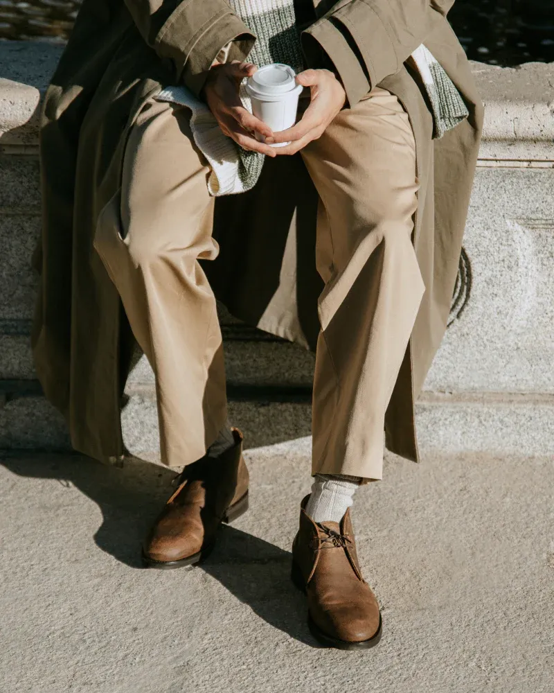 Brown Waxed Suede Waterproof Chukka Boot