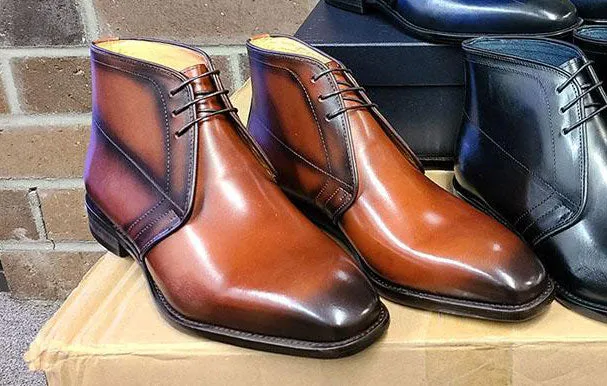 Calfskin Chukka Boot Whiskey