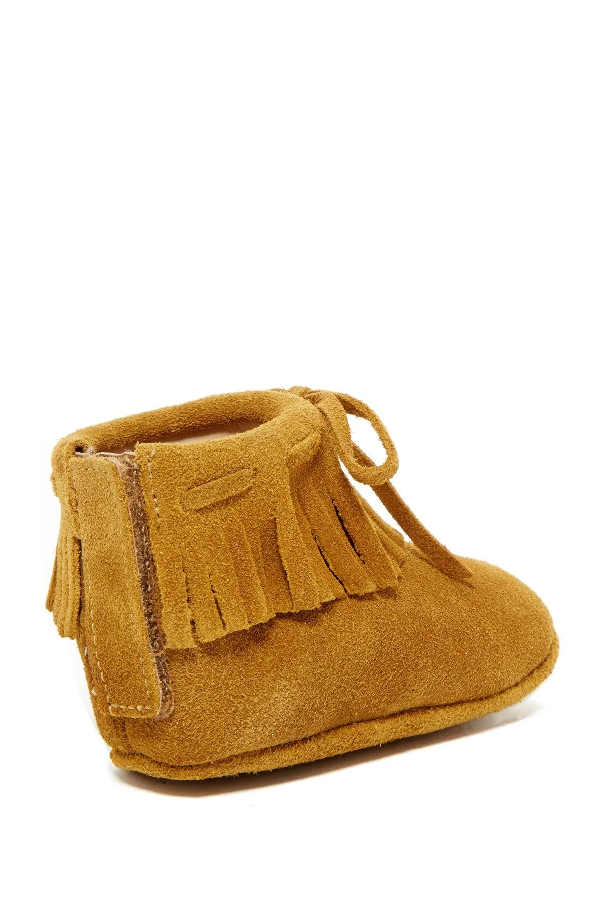 Camel Suede Fringe Moccasins