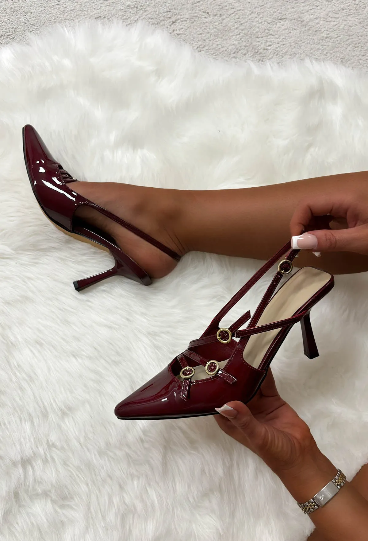 Cherry On Top Red Cherry Patent Court Heels