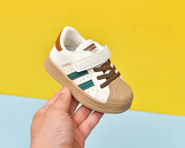 Children's Casual Shoes - Sneakers with Soft Striped Pattern - TSS291