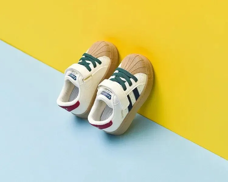 Children's Casual Shoes - Sneakers with Soft Striped Pattern - TSS291