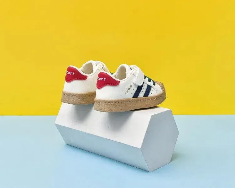 Children's Casual Shoes - Sneakers with Soft Striped Pattern - TSS291