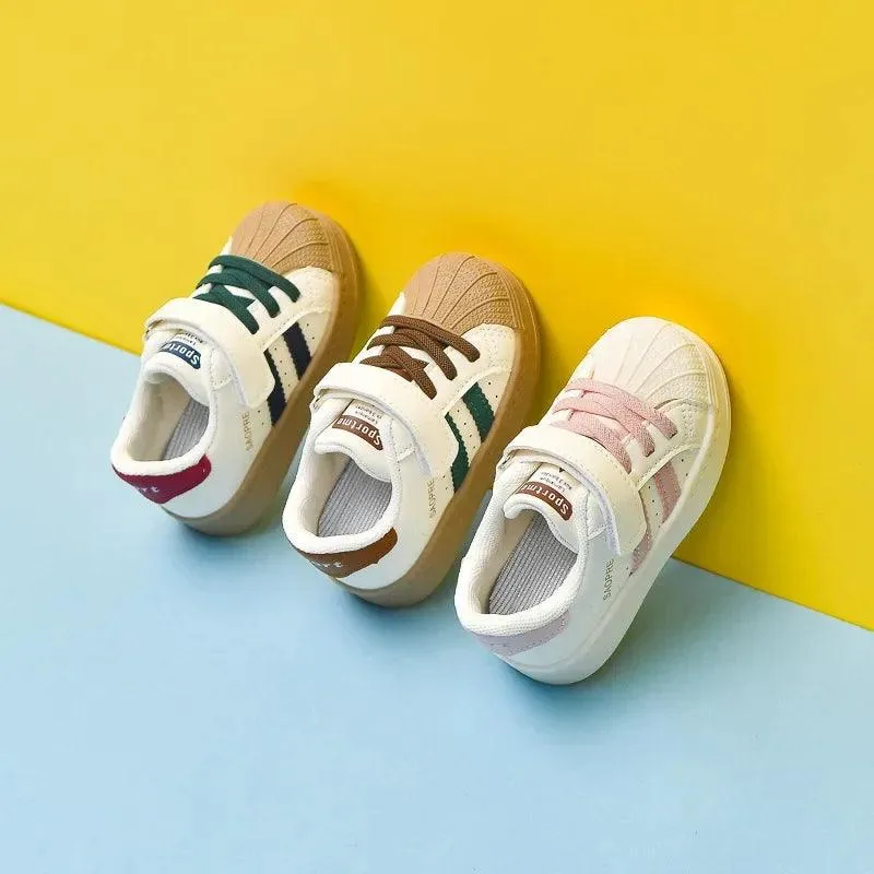 Children's Casual Shoes - Sneakers with Soft Striped Pattern - TSS291