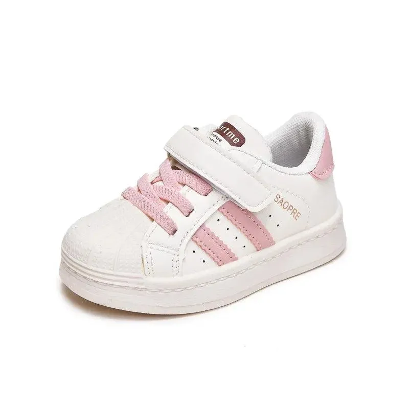 Children's Casual Shoes - Sneakers with Soft Striped Pattern - TSS291