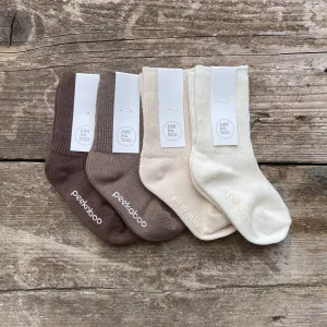 Cotton Rib ankle socks - 4 piece Earth collection