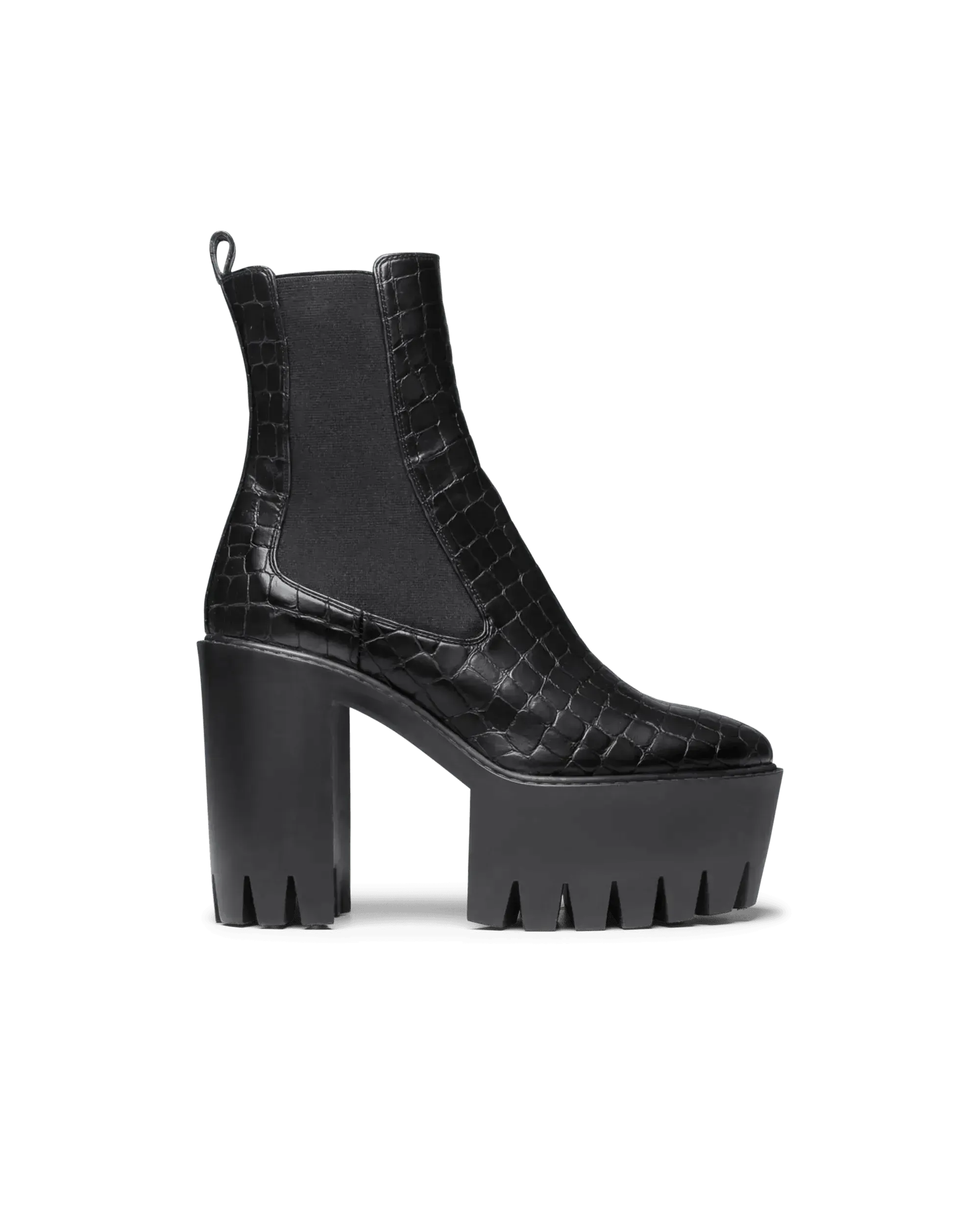 Croc Embossed Platform Bootie