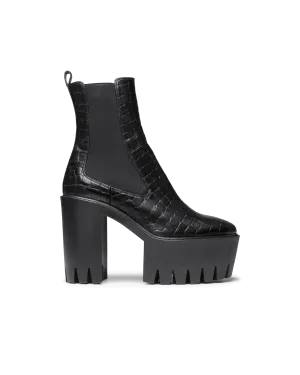 Croc Embossed Platform Bootie