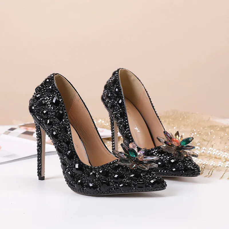 Crystal New Arrival Low Heeled Banquets and Weddings High Heels Shoes