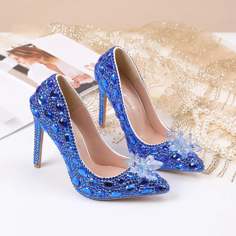 Crystal New Arrival Low Heeled Banquets and Weddings High Heels Shoes