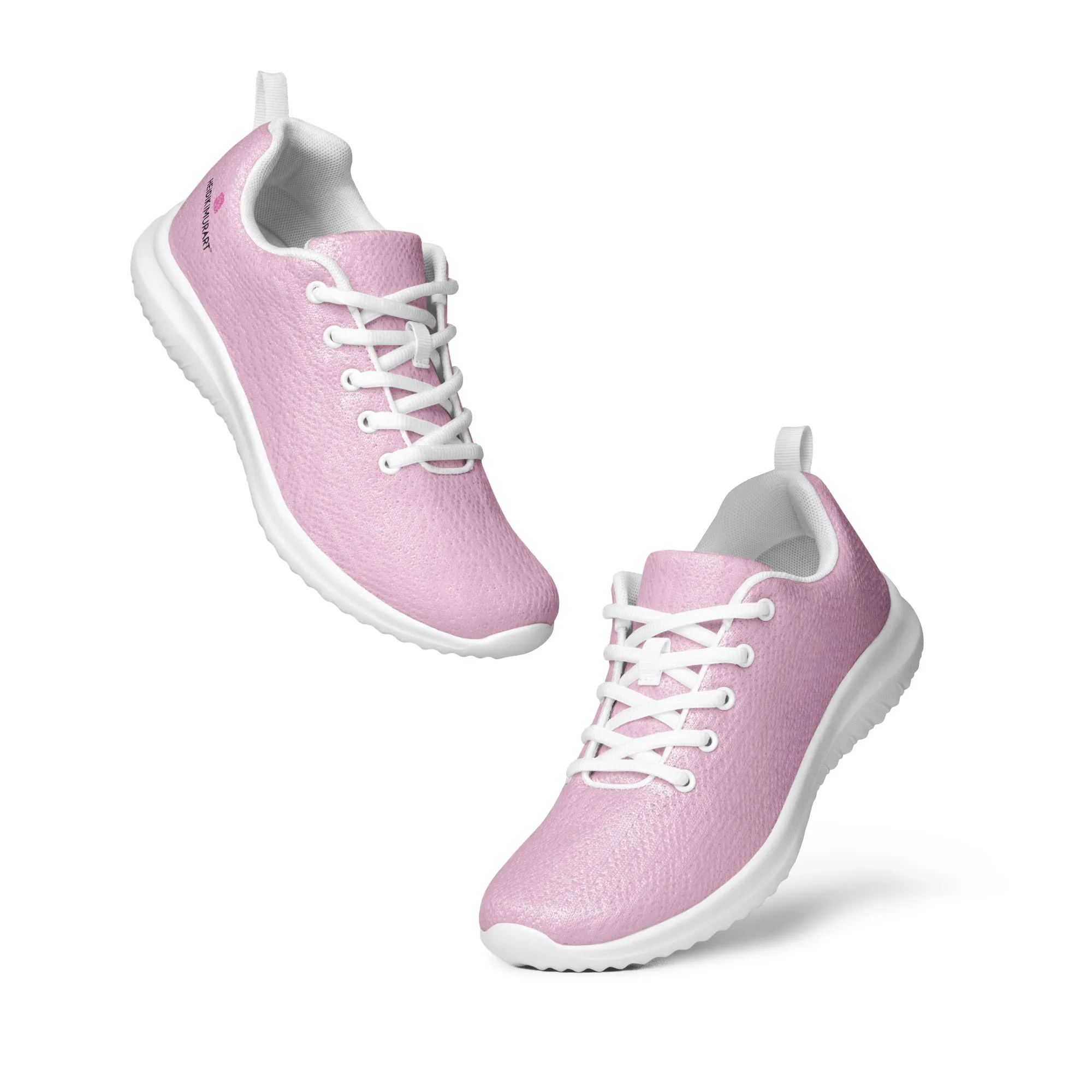 Cute Pink Men’s Athletic Shoes, Solid Pink Color Modern Breathable Lightweight Men’s Athletic Shoes (US Size: 5-13)