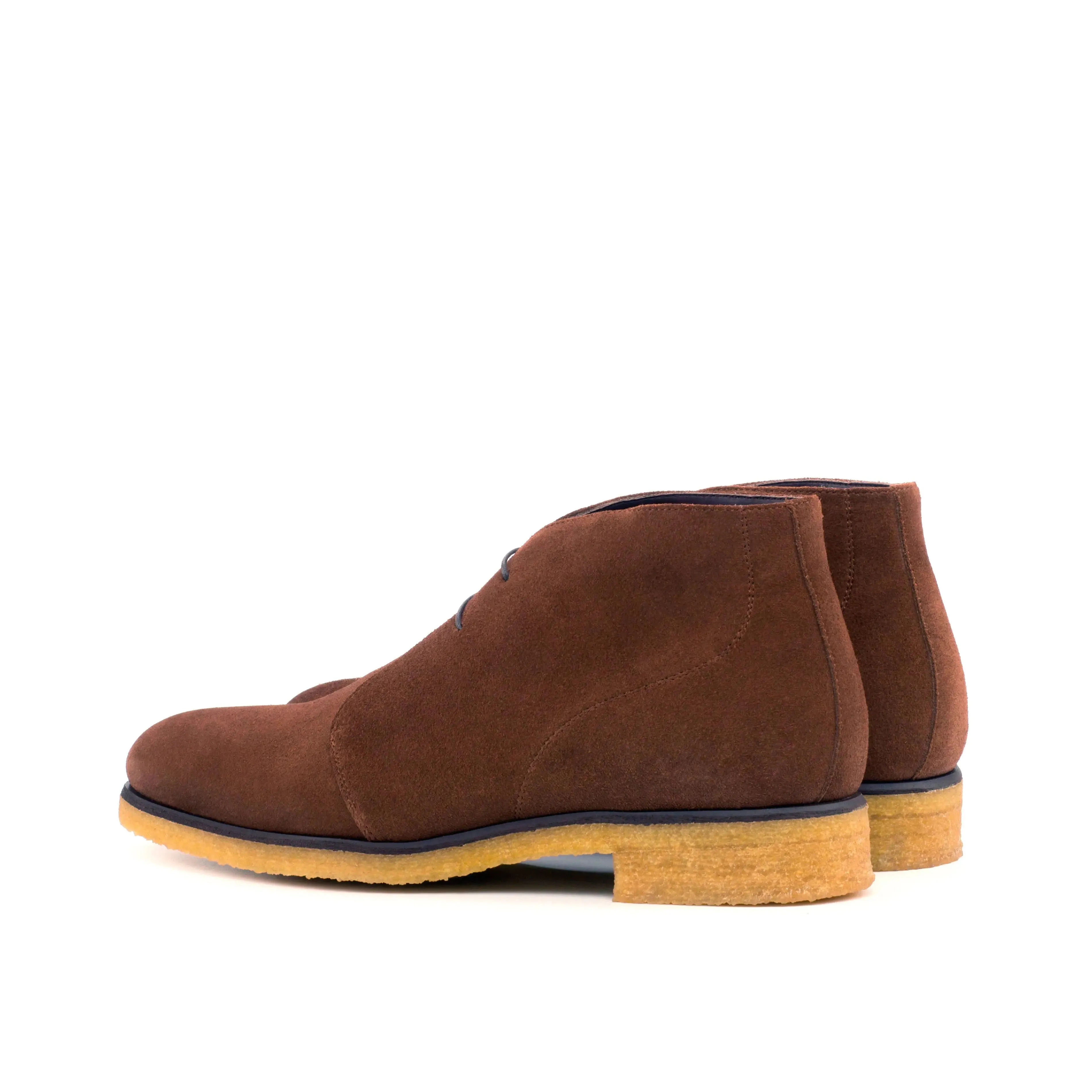 DapperFam Vivace in Med Brown Men's Lux Suede Chukka