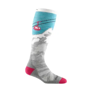 Darn Tough Vermont Women's Yeti Over The Calf Midweight Ski and Snowboard Sock - Aqua