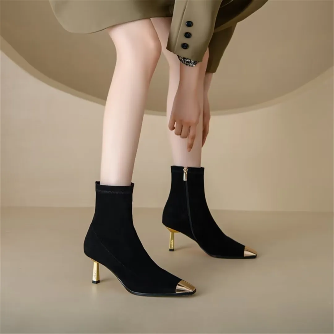 DuoFlock Glam Pointed Convertible Boots