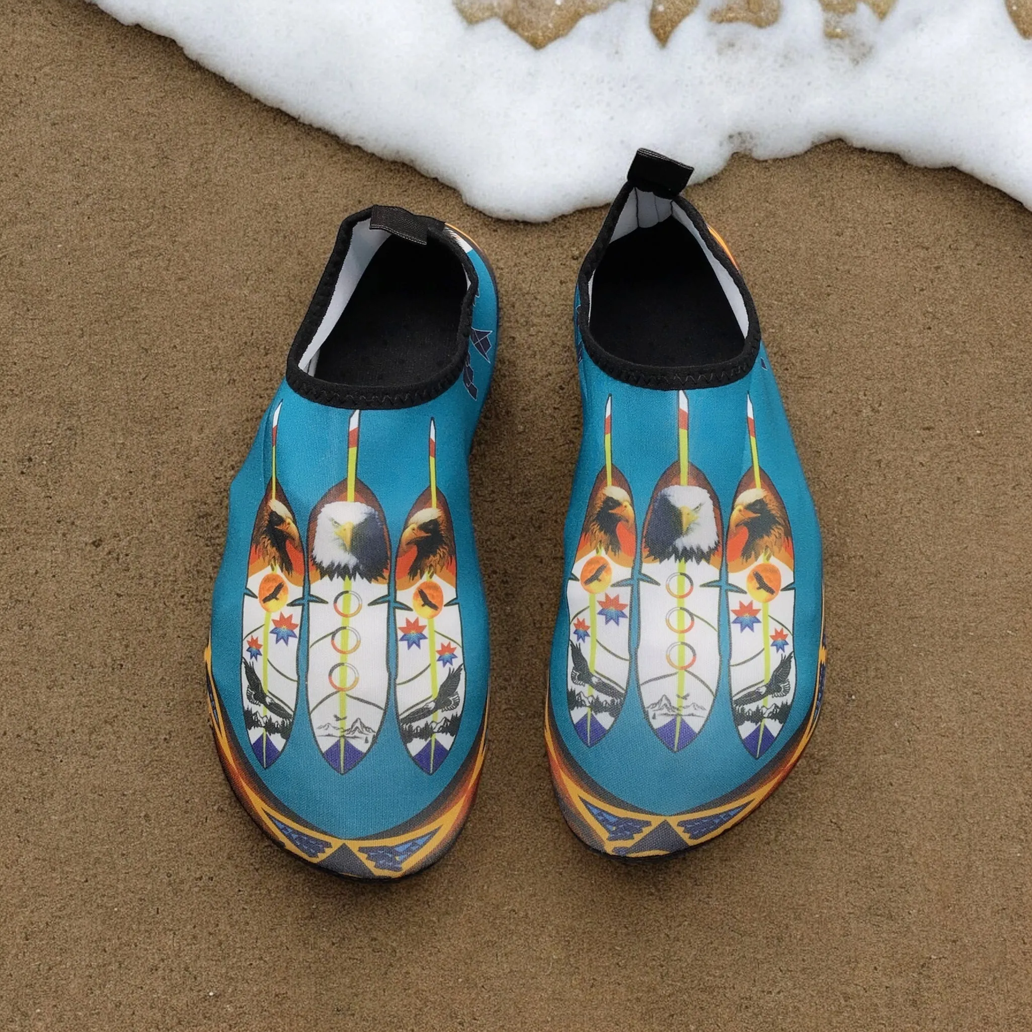 Eagle Bluish Green Native American Aqua Shoes