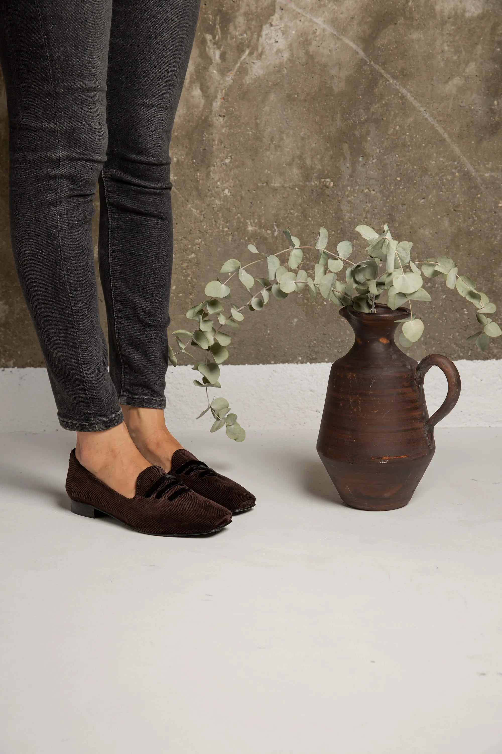 Eco Suede Corduroy Moccasins | Brown