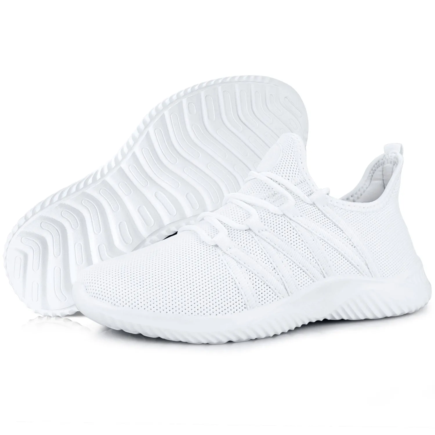 FEETHITWomens Classic Walking Sneaker All White