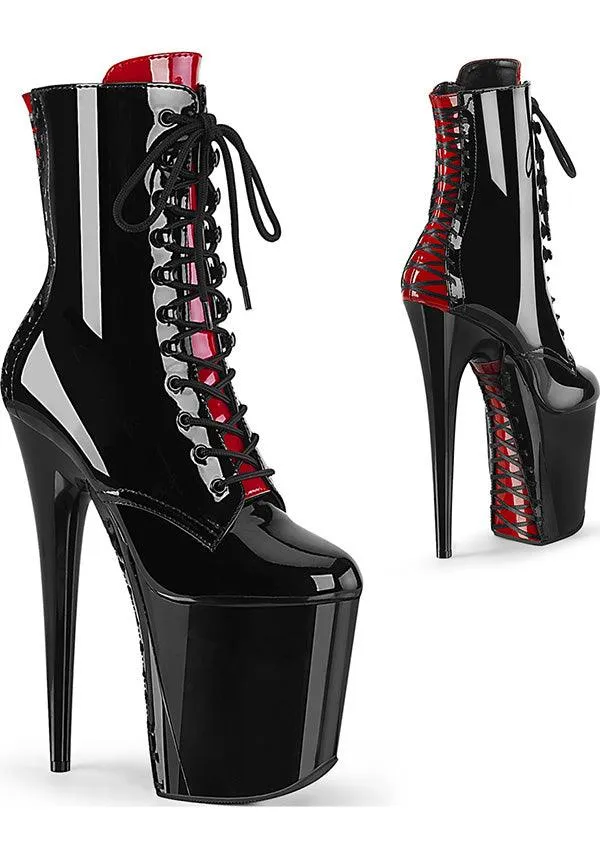 FLAMINGO-1020FH [Patent Black/Red] | PLATFORM BOOTS [PREORDER]