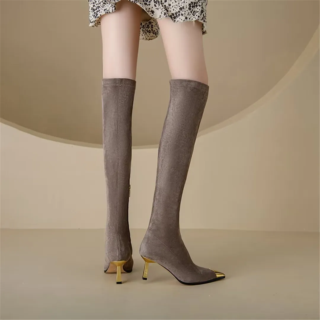 FlockChic Handmade Pointed High Boots