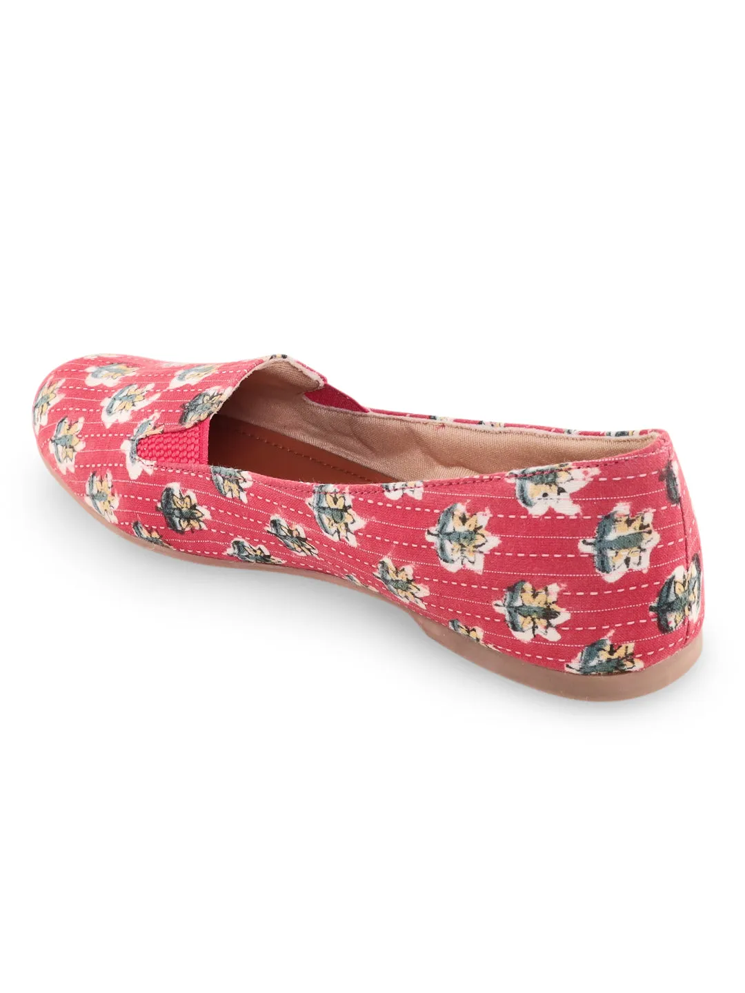 Fuchsia Pink Block Print Moccasins