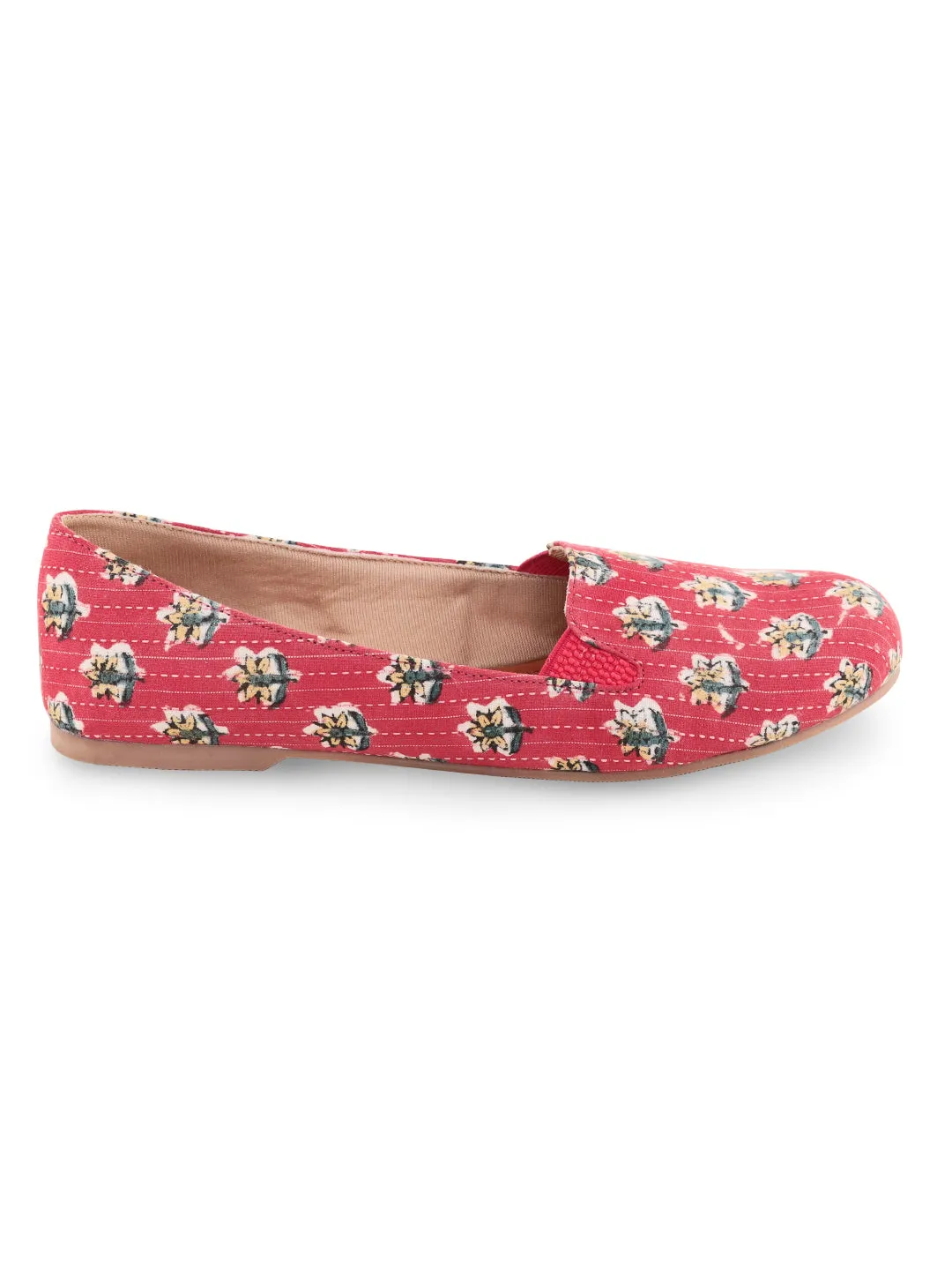 Fuchsia Pink Block Print Moccasins