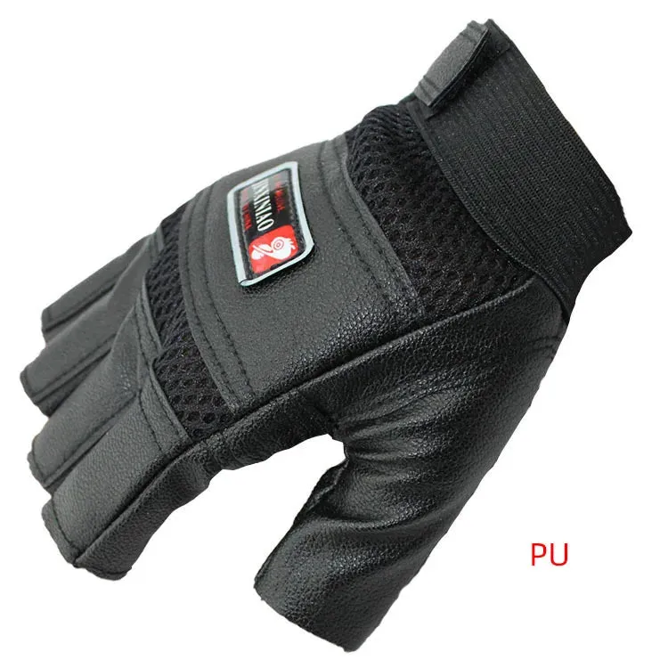 Funki Buys | Gloves | Men's Half Finger Leather Punk Gloves