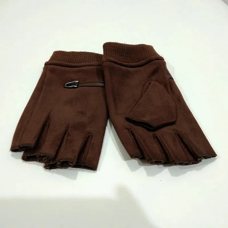 Funki Buys | Gloves | Men's Half Finger Leather Punk Gloves