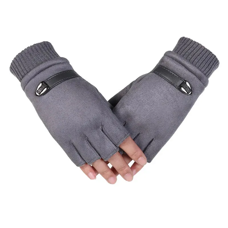 Funki Buys | Gloves | Men's Half Finger Leather Punk Gloves