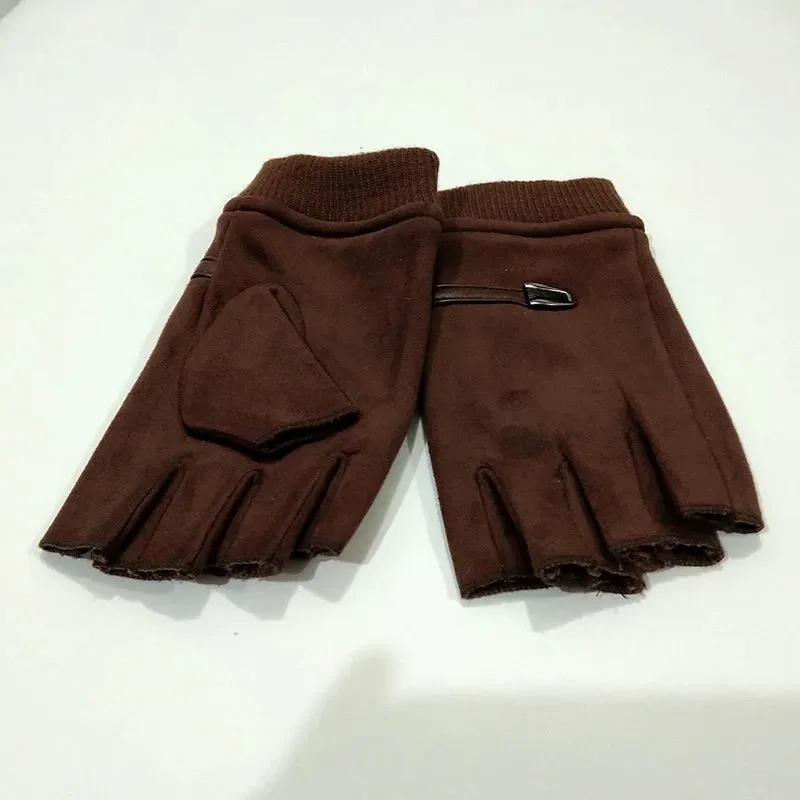 Funki Buys | Gloves | Men's Half Finger Leather Punk Gloves