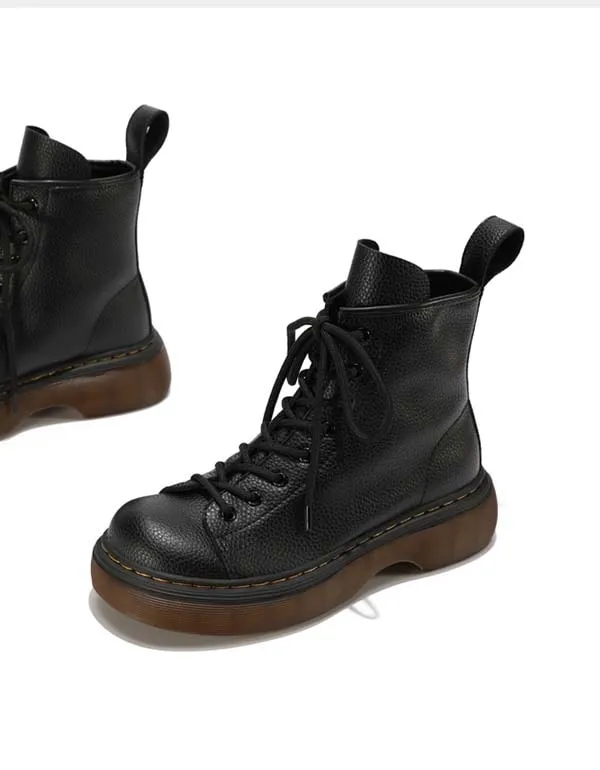 Handmade Retro Soft Leather Martin Ankle Boots